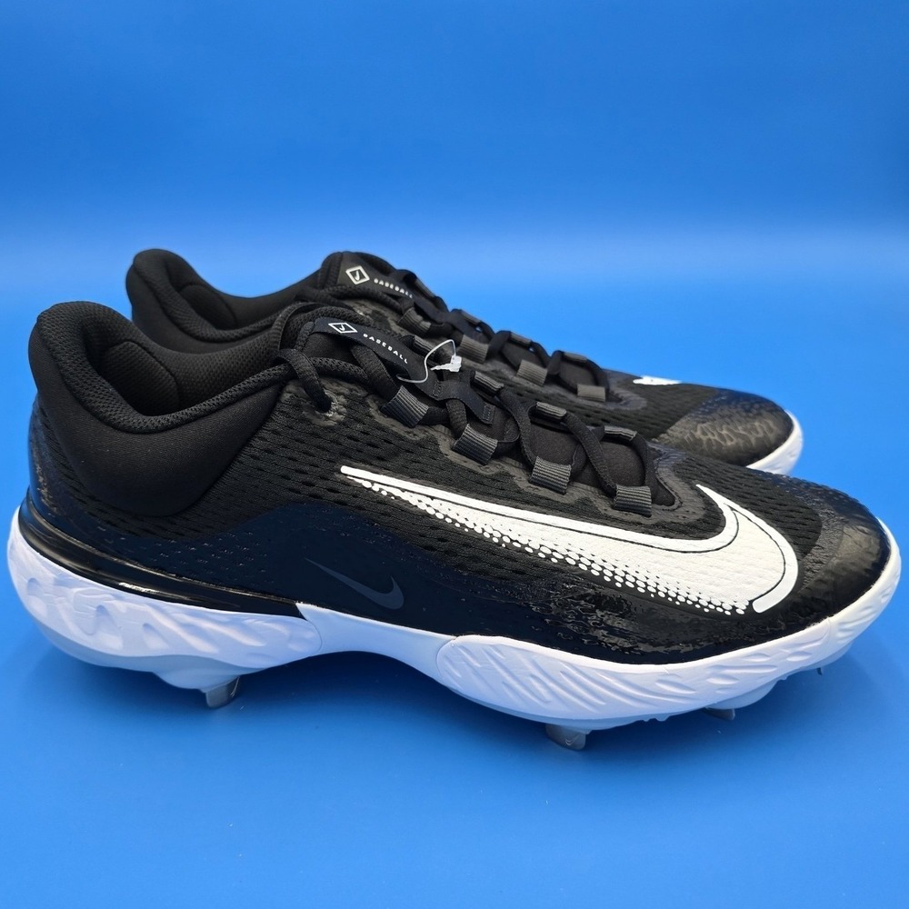 Nike Alpha Huarache Elite 4 Metal Baseball Cleats Black White Mens 13 DJ6521-001